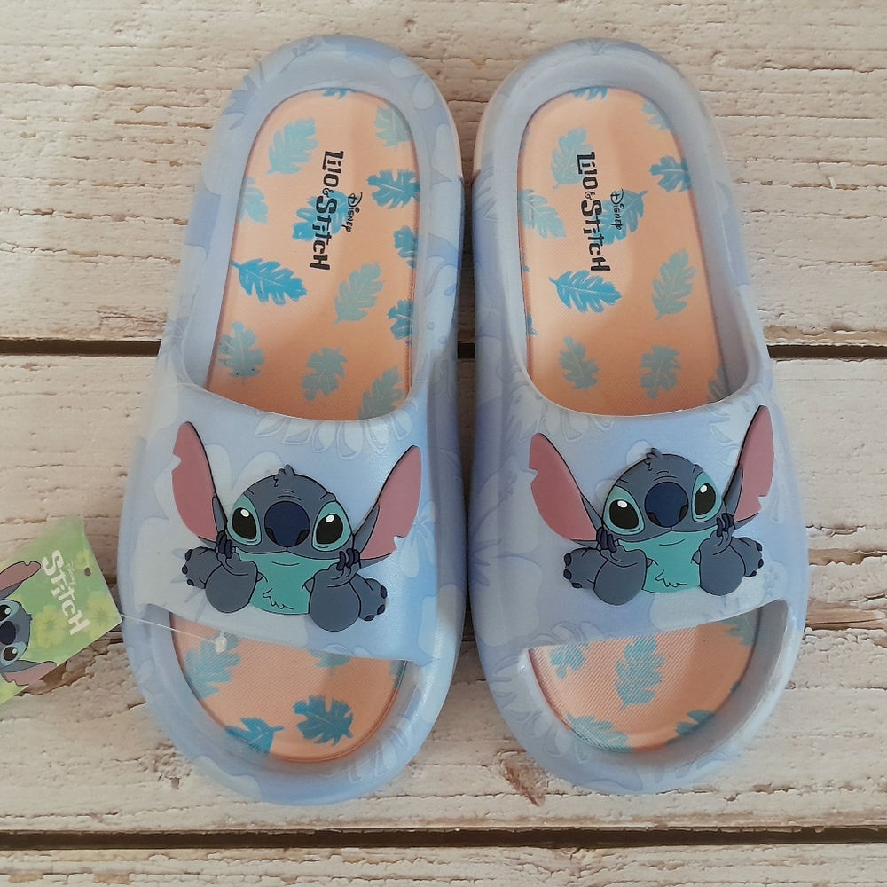 Ground Up Disney Stitch Comfort Slides Sandals Womens NWT